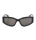 Black Rectangular Logo Sunglasses 1