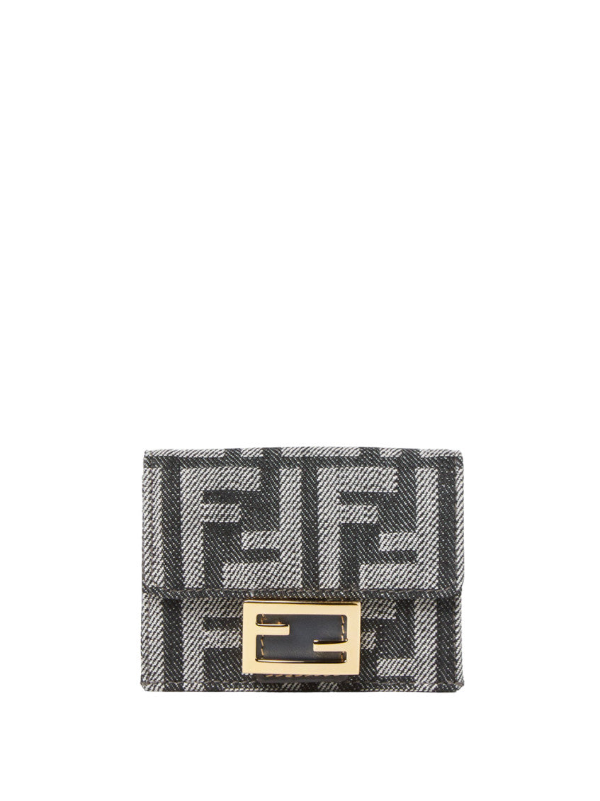 Dark Blue Denim-effect FF Jacquard Wallet 1