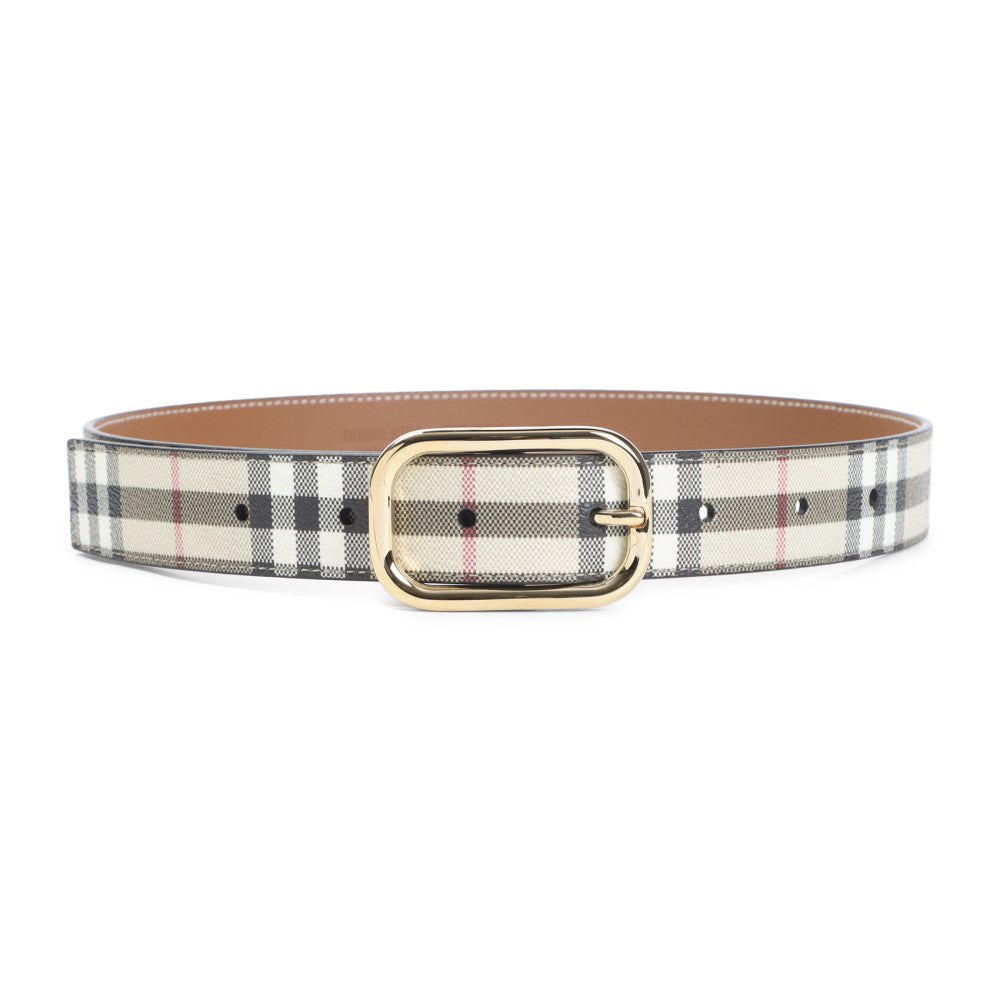 Beige Archive Checks Formal Belt 1