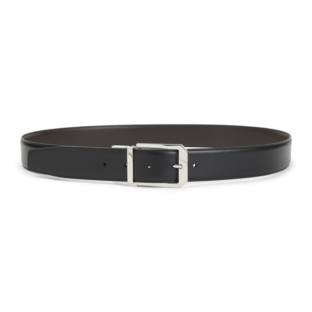 Black Logo Buckle Solid Belt 1