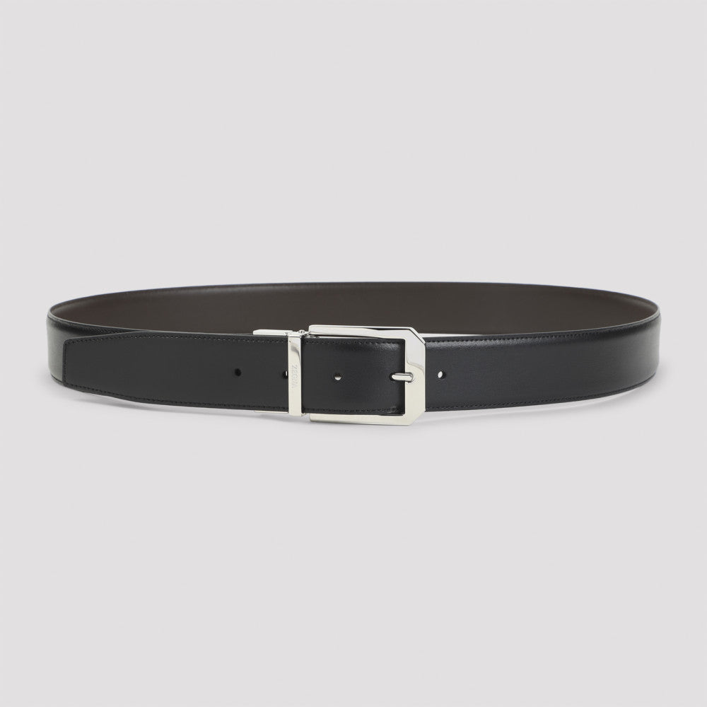 Black Logo Buckle Solid Belt 3