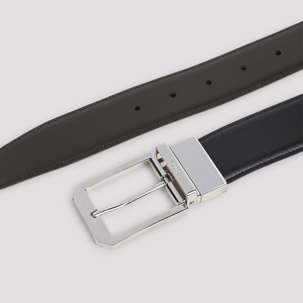 Black Logo Buckle Solid Belt 4