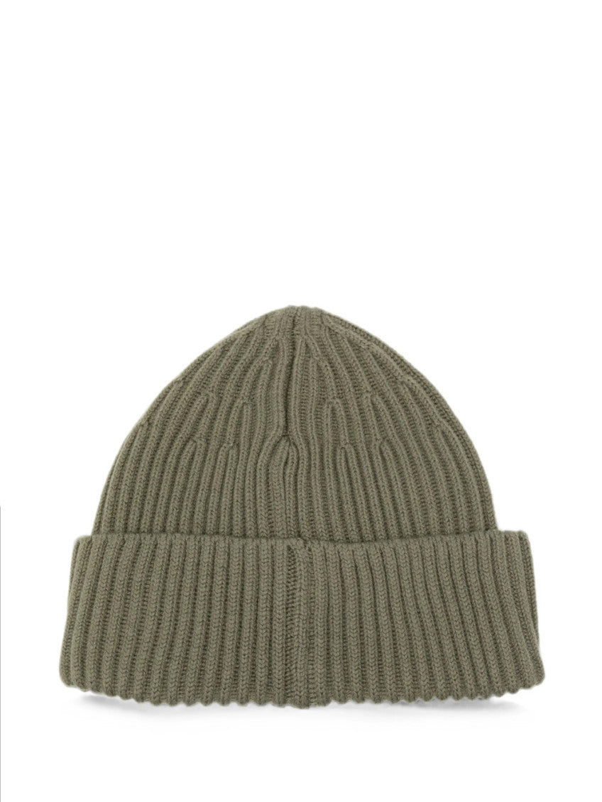 Green Rib Knitted Beanie Cap 1