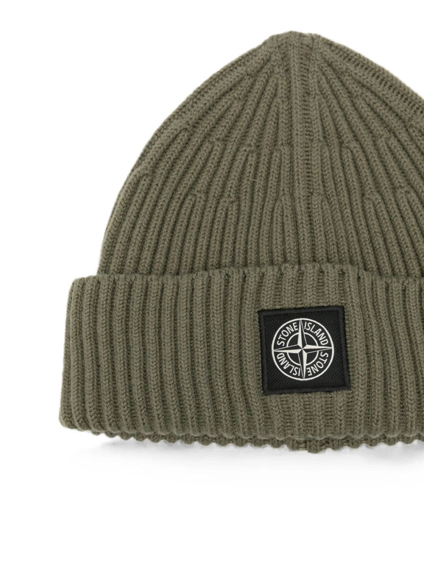 Green Rib Knitted Beanie Cap 2