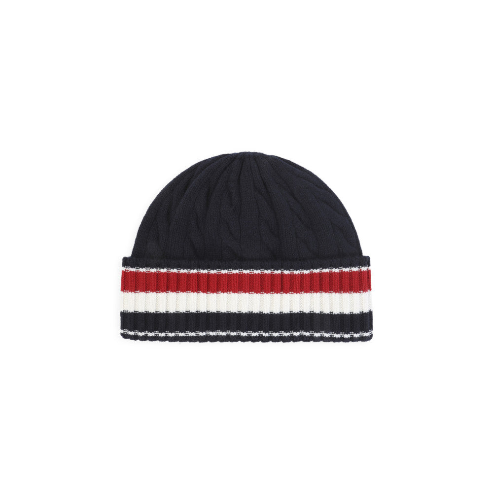 Navy Blue Stripes Beanie Cap 2