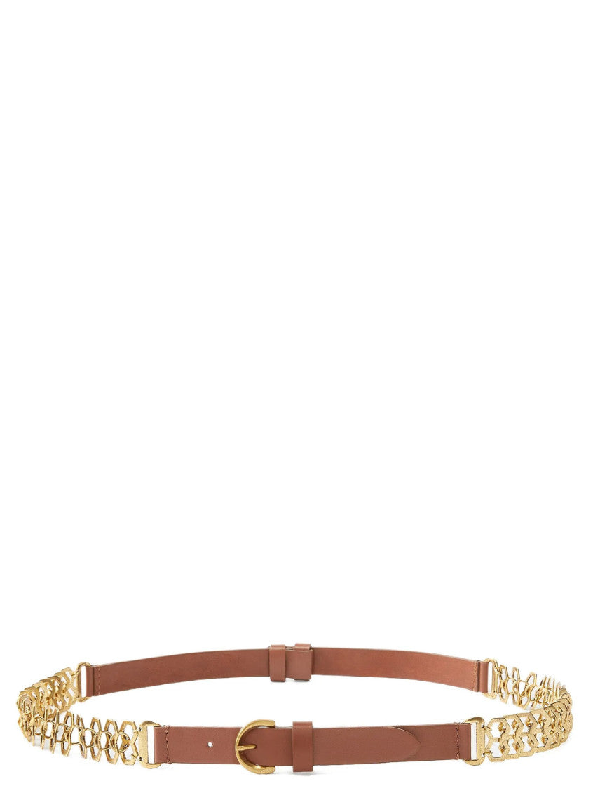 Brown Chain Insert Buckle Belt 1