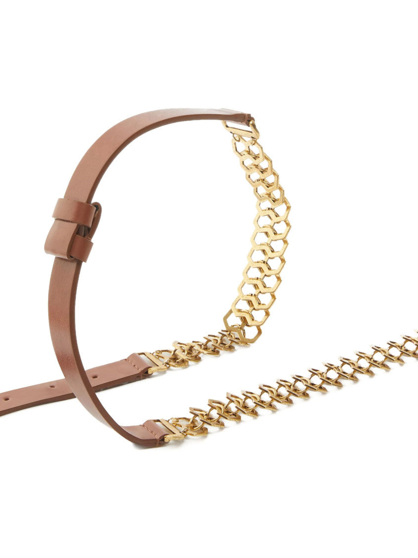 Brown Chain Insert Buckle Belt 2