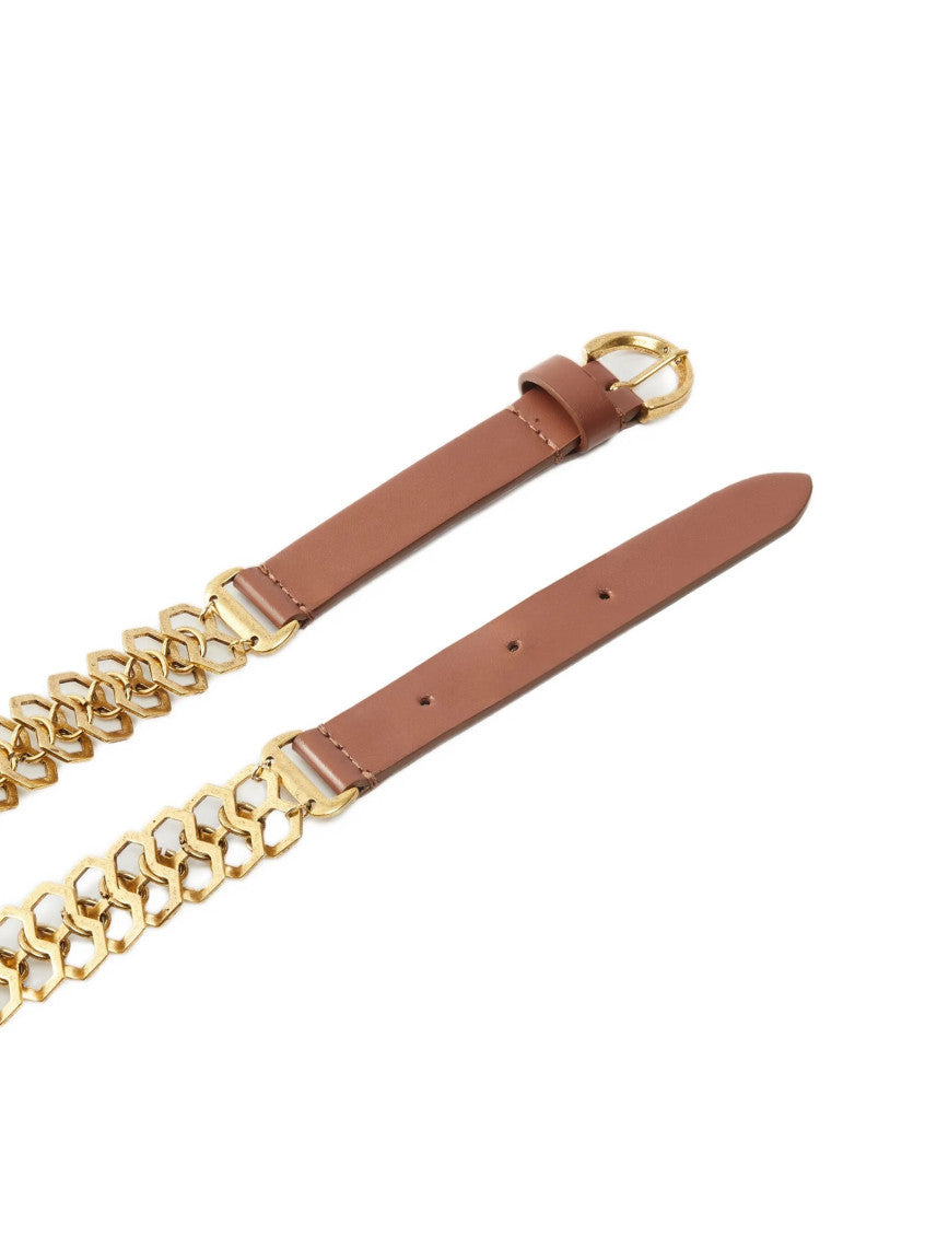 Brown Chain Insert Buckle Belt 3