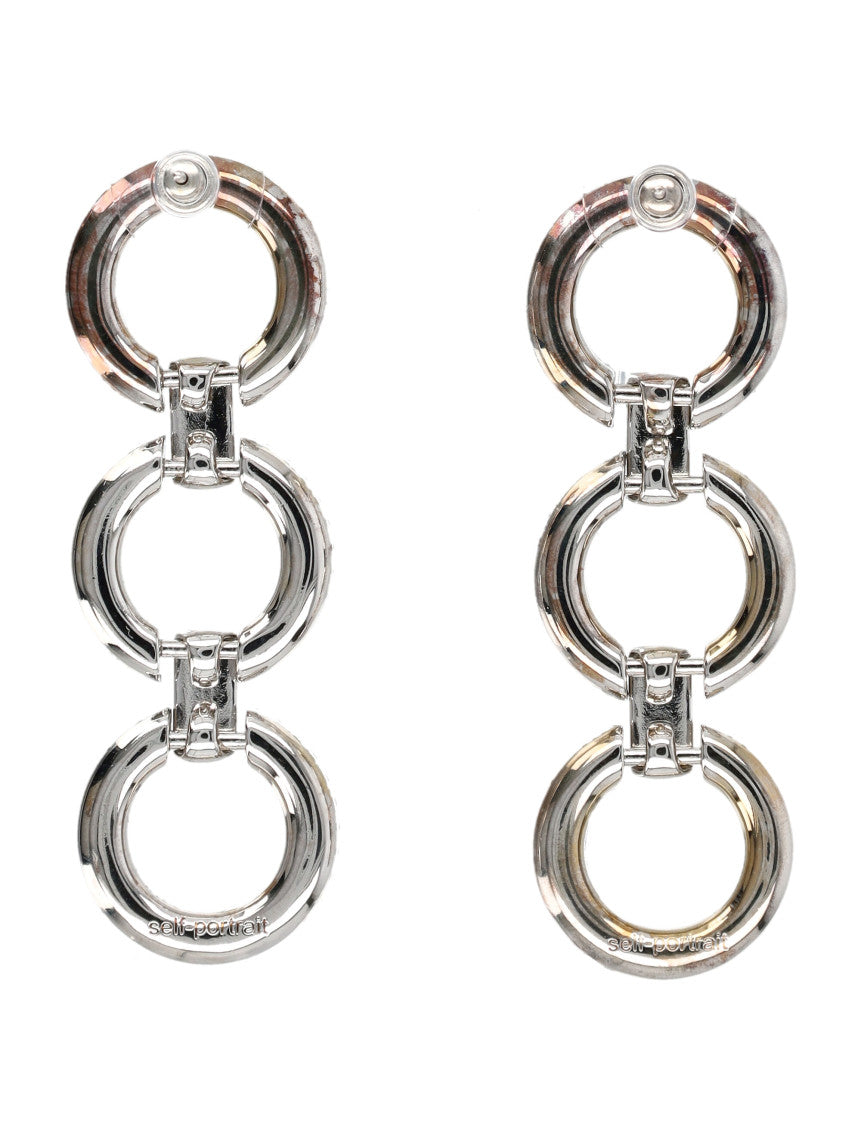 Silver Crystal Link Earrings 2