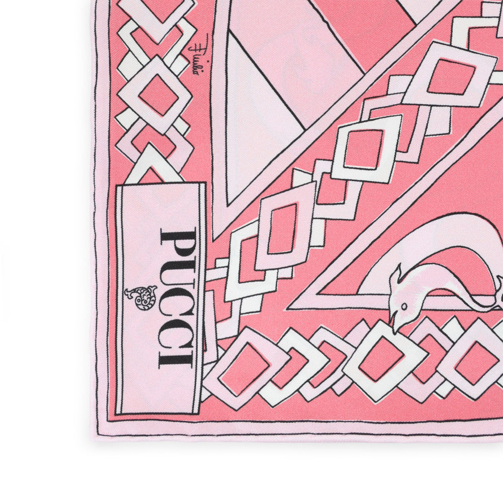 Pink Abstract Print Scarf 3