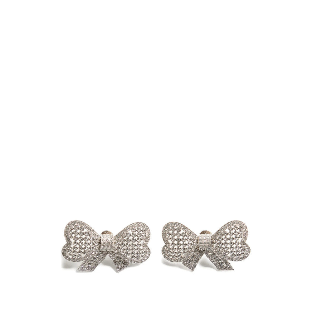 Silver Bow Stud Earrings 1