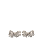 Silver Bow Stud Earrings 1
