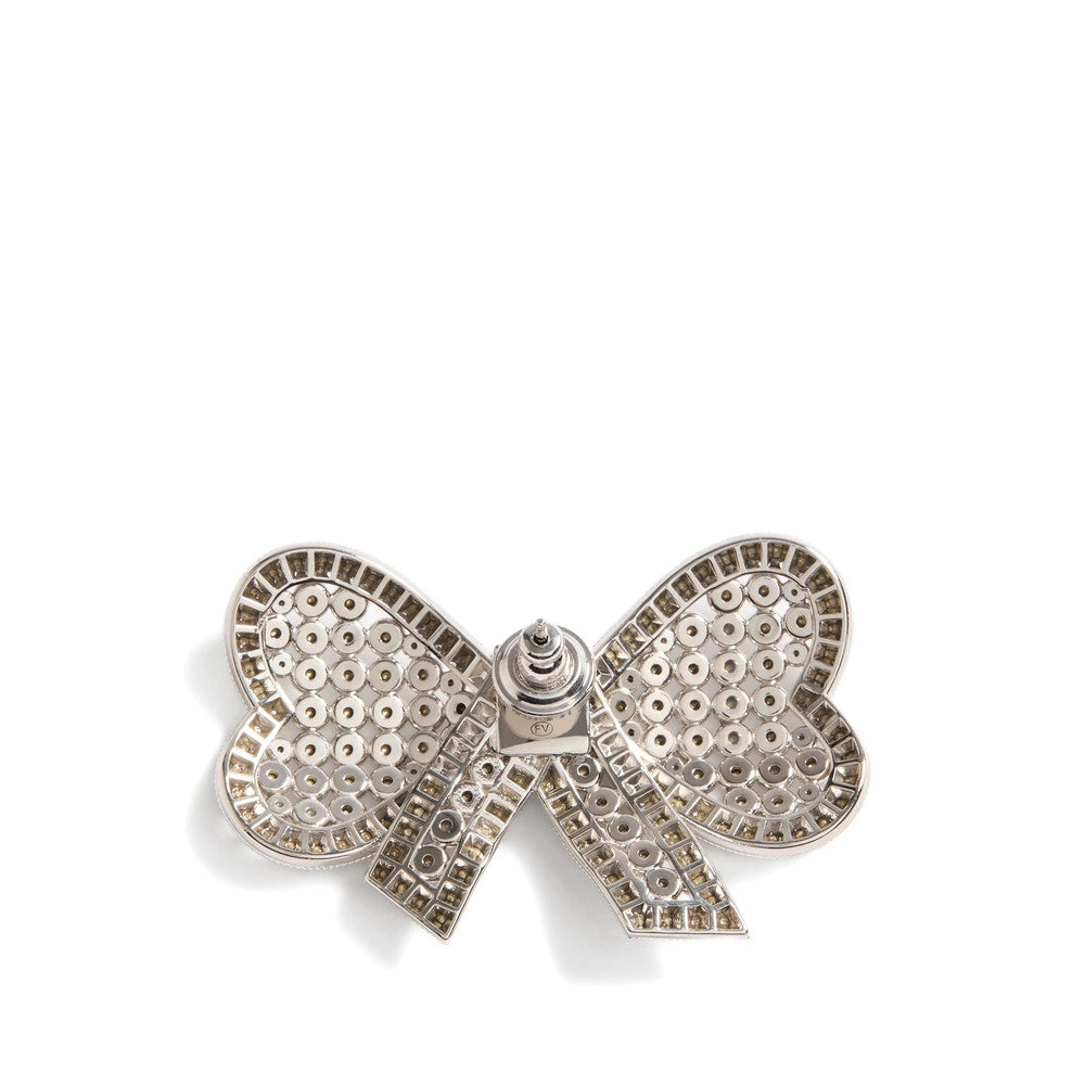Silver Bow Stud Earrings 2