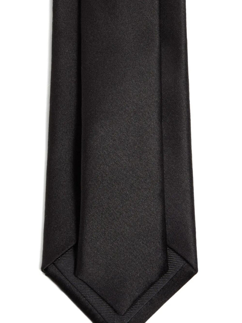 Black Logo Solid Tie 3