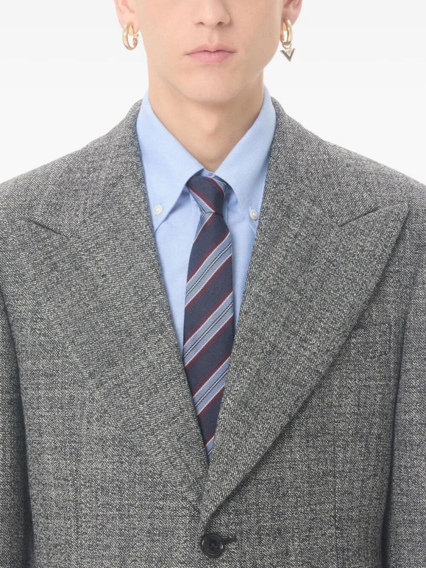 Navy Blue Striped Tie 2