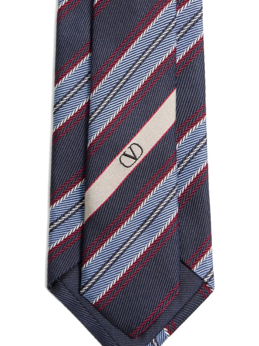 Navy Blue Striped Tie 3