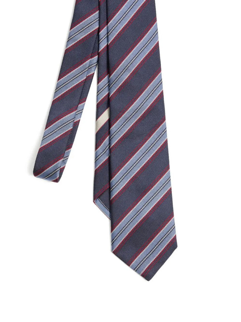 Navy Blue Striped Tie 4