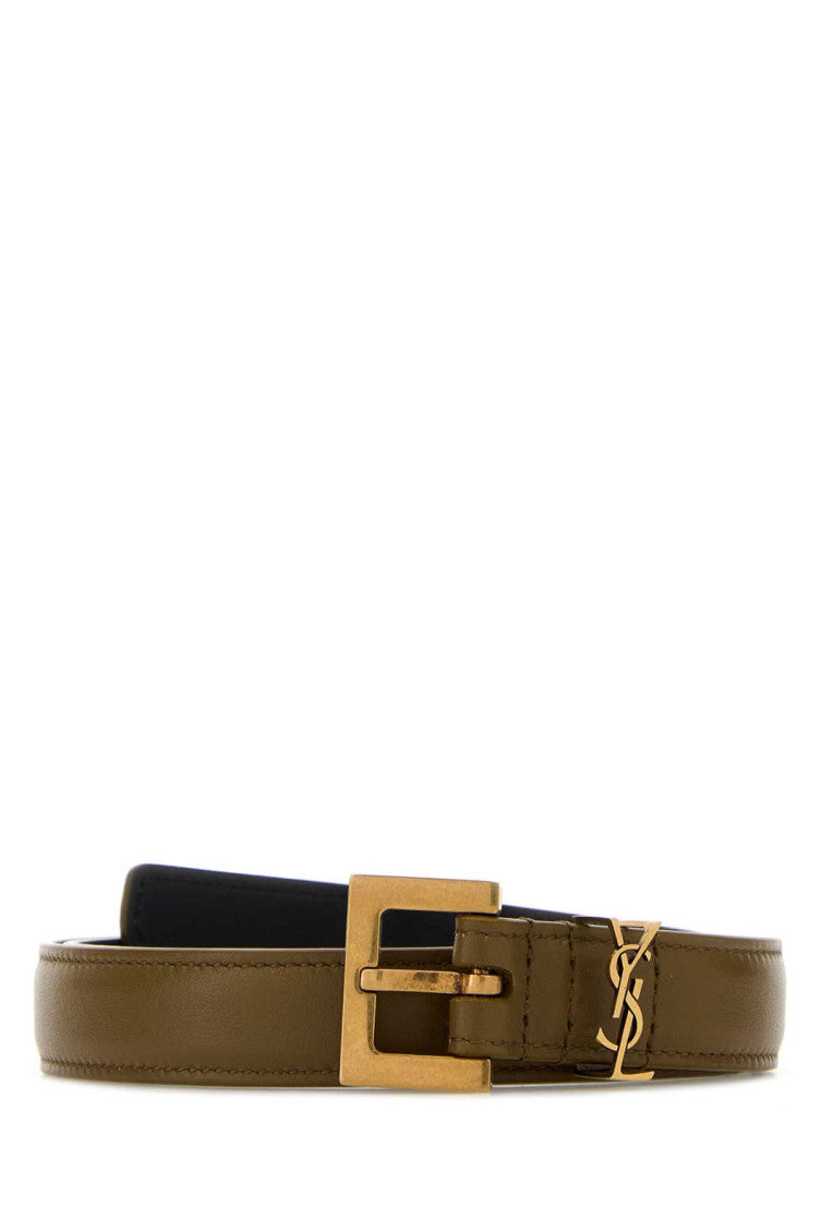 Khaki Logo Buckle Belt 1