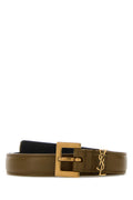 Khaki Logo Buckle Belt 1