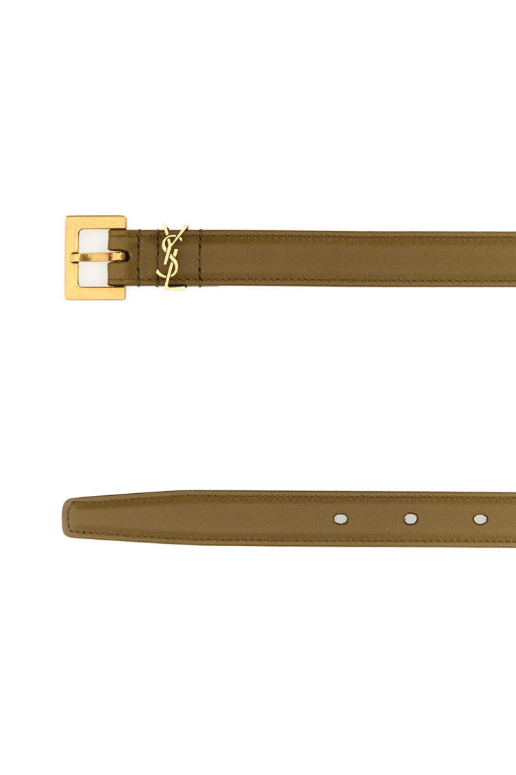 Khaki Logo Buckle Belt 2