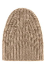 Beige Knitted Beanie Hat 1