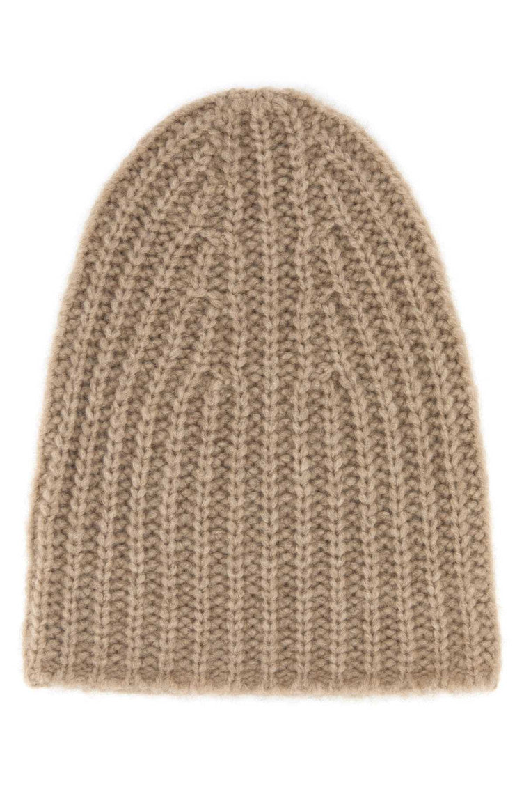 Beige Knitted Beanie Hat 2