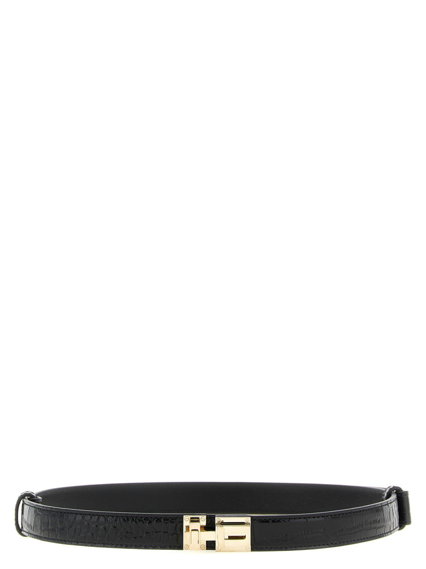 Black Buckle Textured Belt 1