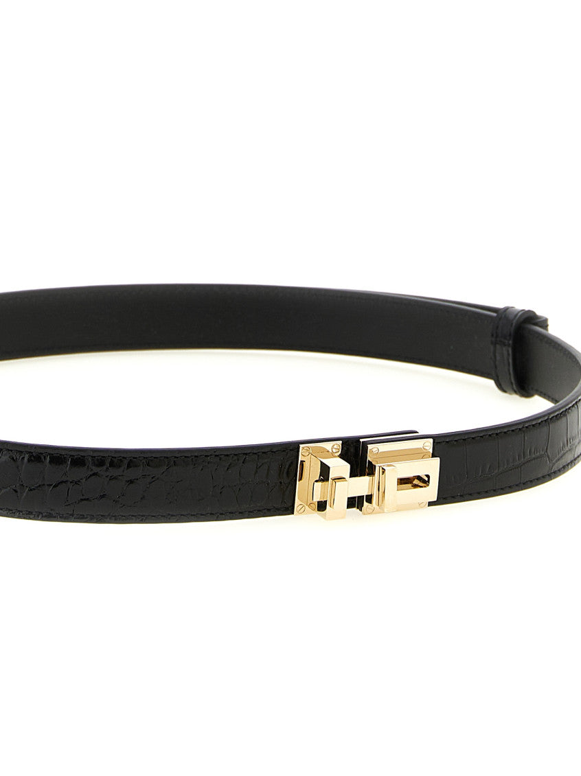Black Buckle Textured Belt 3