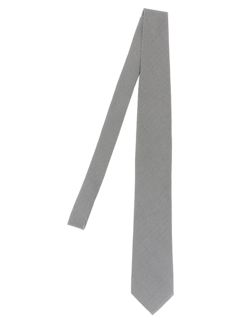 Silver Jacquard Pattern Tie 1