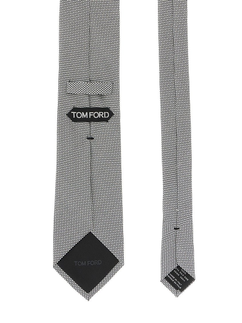 Silver Jacquard Pattern Tie 2