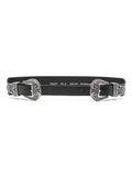 Black 'Vita' Double Buckle Leather Belt 1