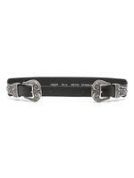 Black 'Vita' Double Buckle Leather Belt 1