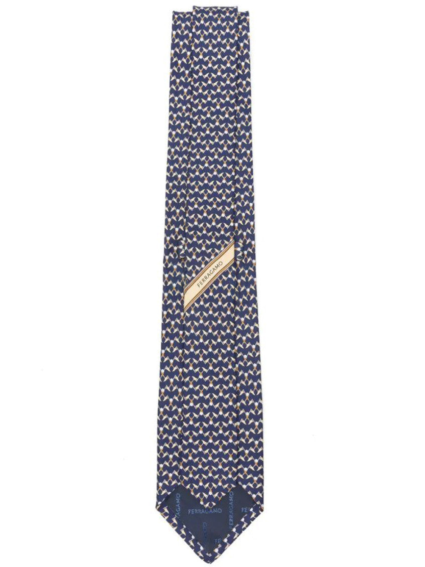 Blue Geometric Silk Tie 2