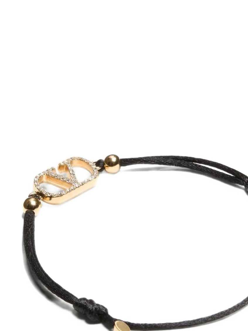Black VLogo Cord Bracelet 2