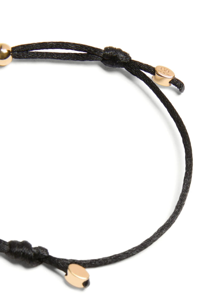Black VLogo Cord Bracelet 4