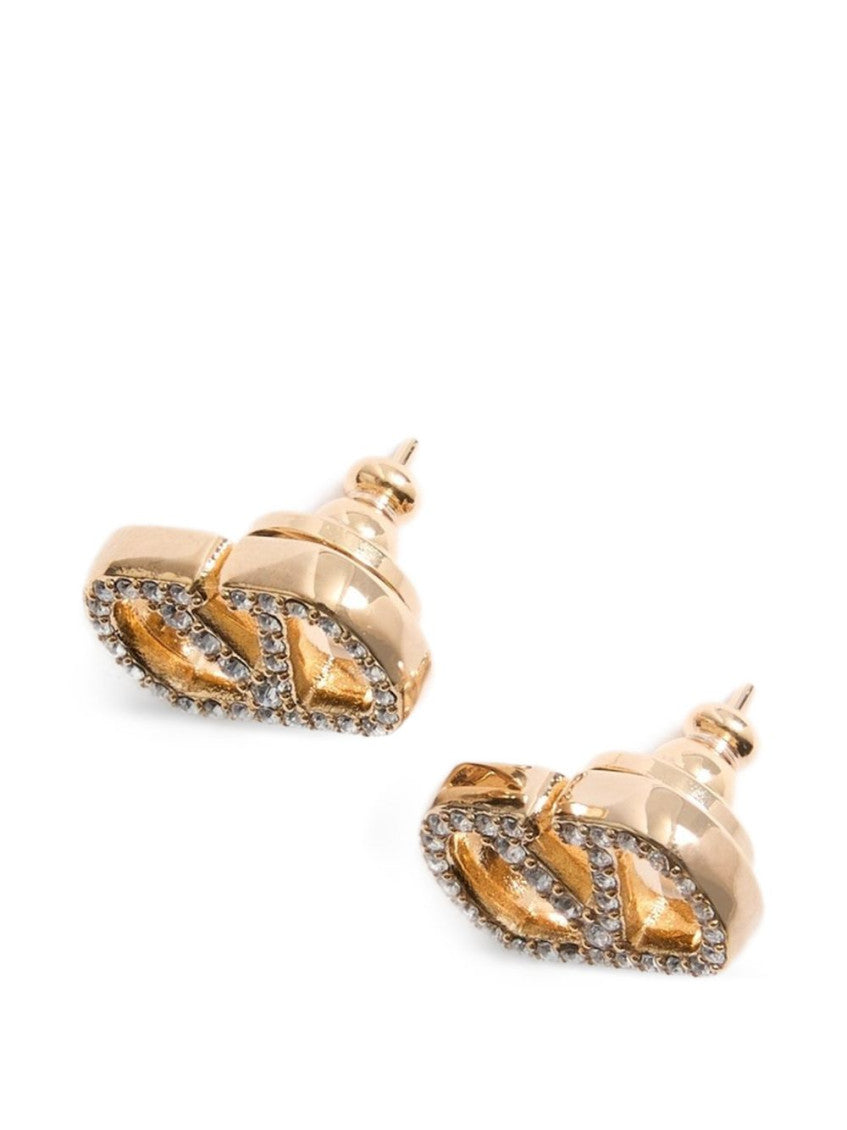 Golden VLogo Signature Stud Earrings 2