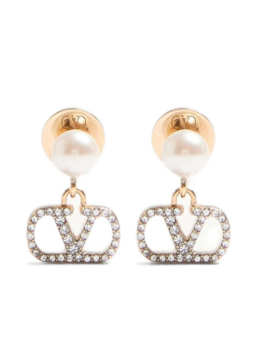 Golden VLogo Signature Drop Earrings 1