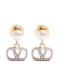 Golden VLogo Signature Drop Earrings 1