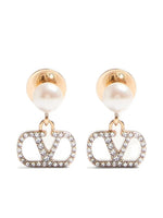 Golden VLogo Signature Drop Earrings 1
