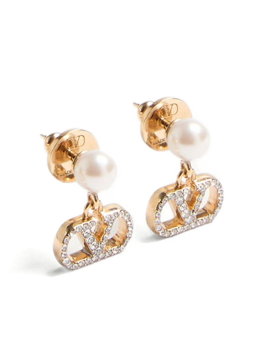 Golden VLogo Signature Drop Earrings 2