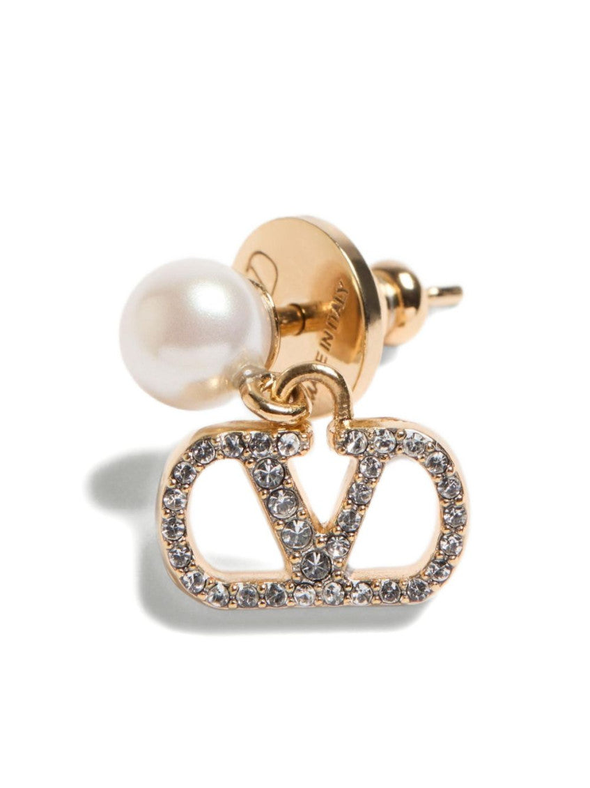 Golden VLogo Signature Drop Earrings 3