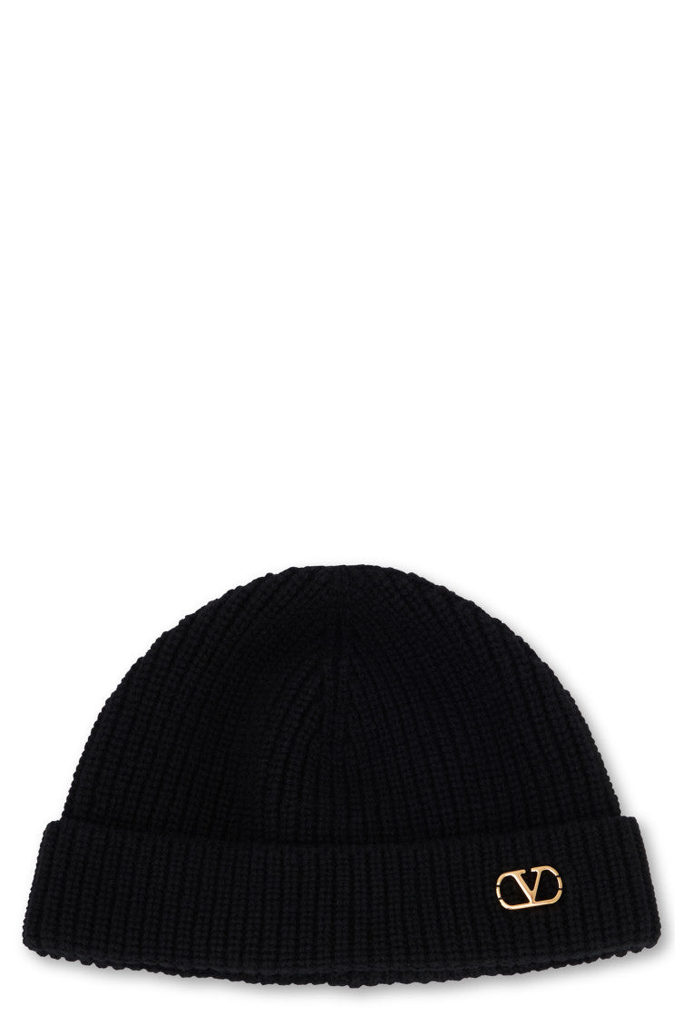 Black Logo Beanie Hat 1
