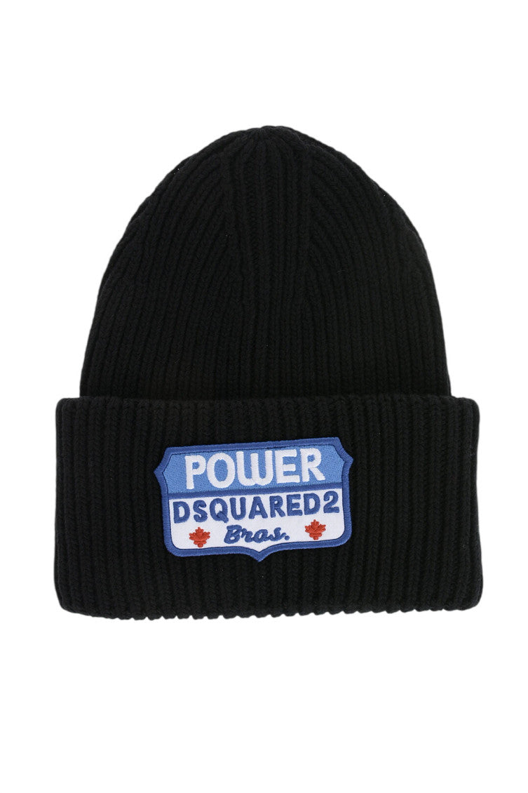 Black Logo Beanie Cap 1