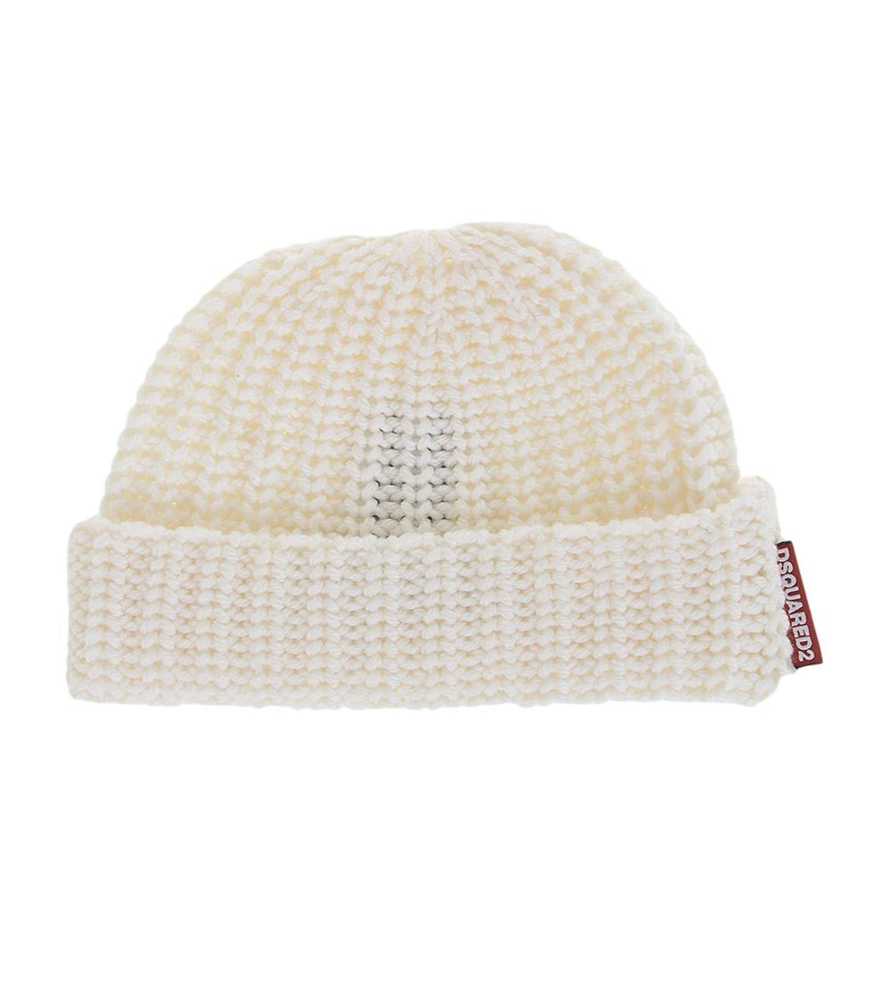 White knitted Beanie Cap 1