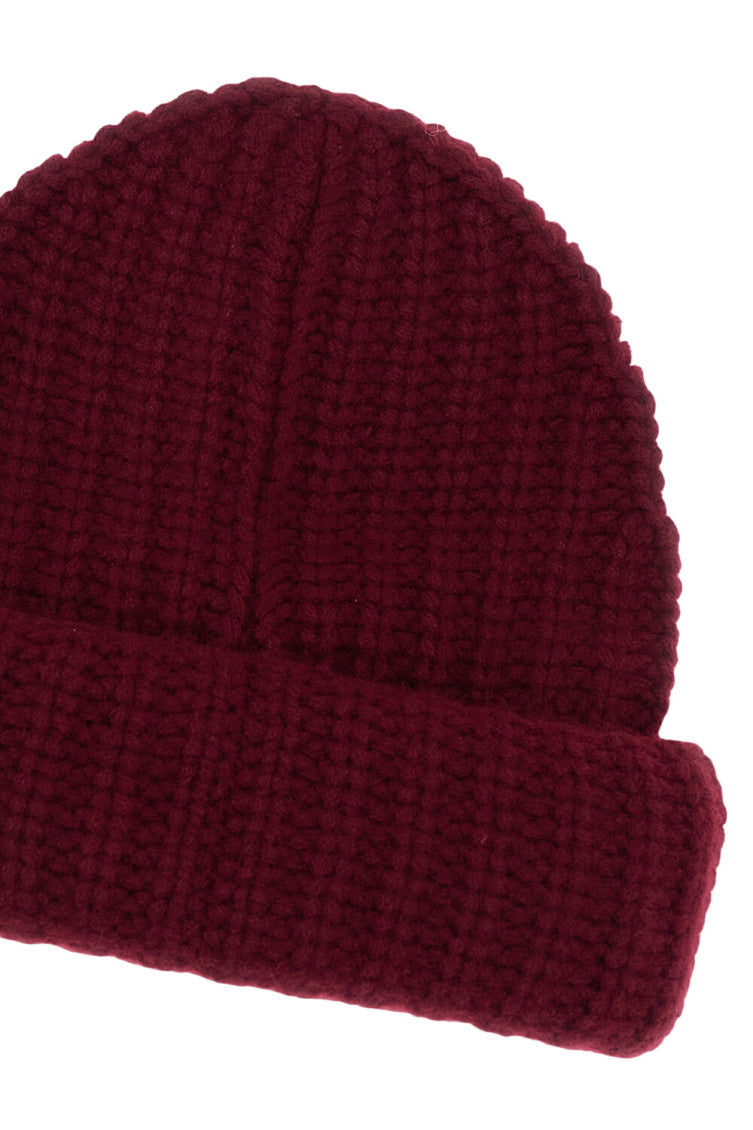 Red  Knitted Beanie Cap 2