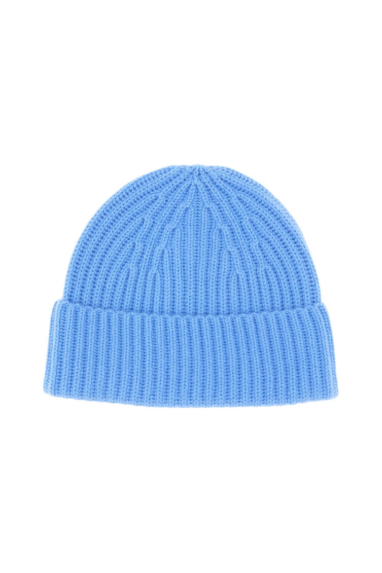 Sky Blue Rib Knitted Beanie Cap 1