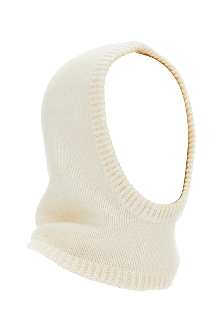Off White Knitted Winter Cap 2