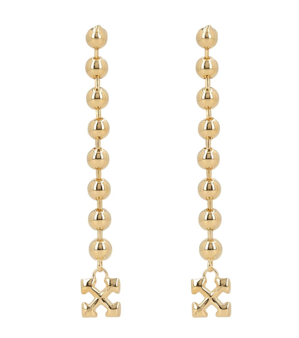 Gold Logo Drop Earrings 1