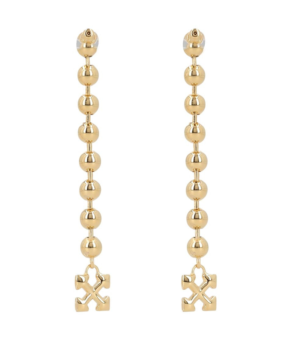 Gold Logo Drop Earrings 2