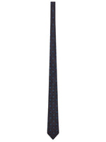 Navy Blue Jacquard Pattern Tie 1